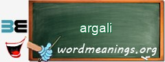 WordMeaning blackboard for argali